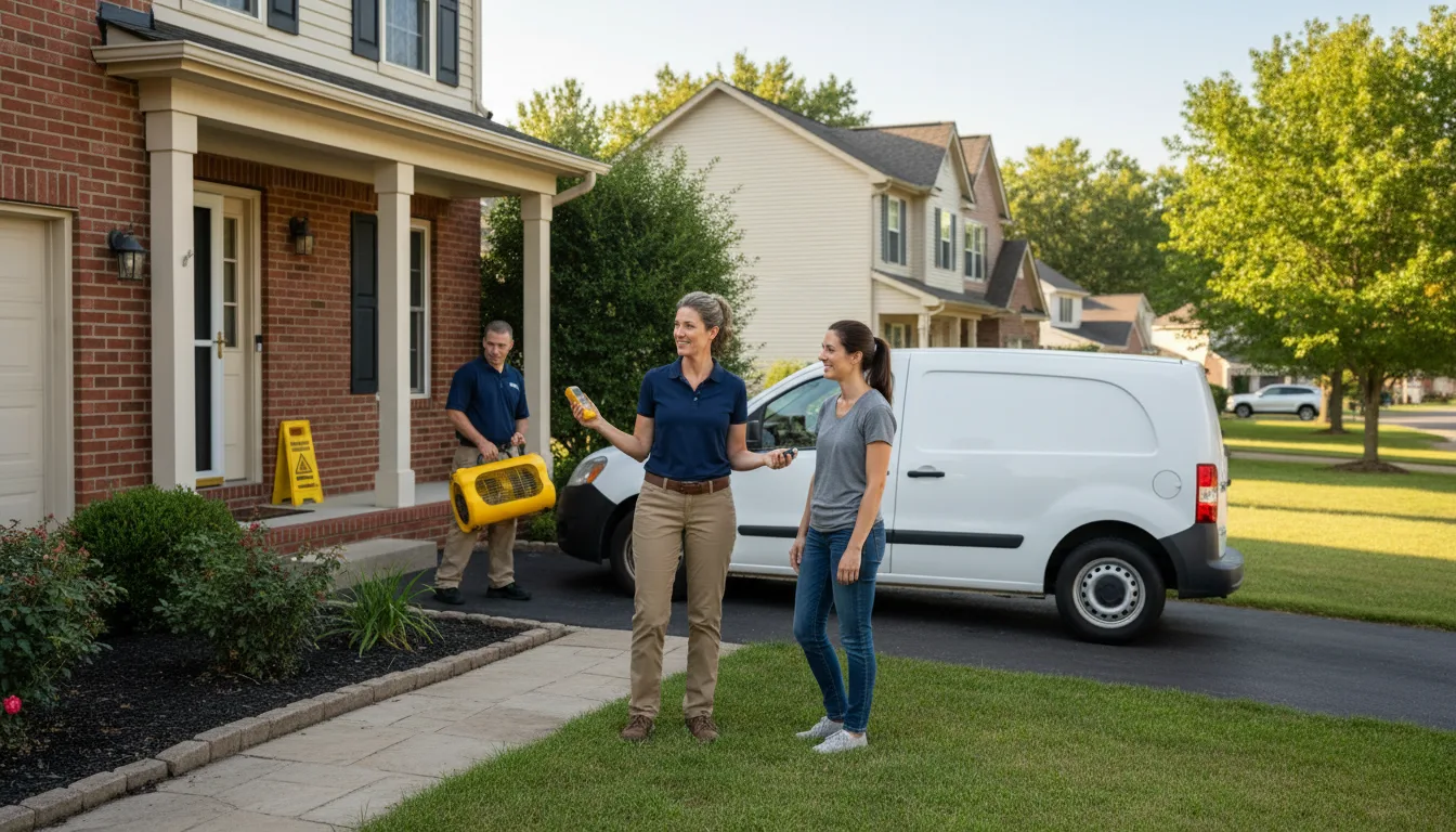 Residential water damage restoration in Victoria, IL